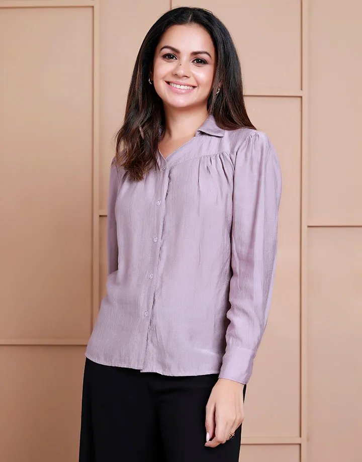 Solid Colour Long Sleeves Blouse