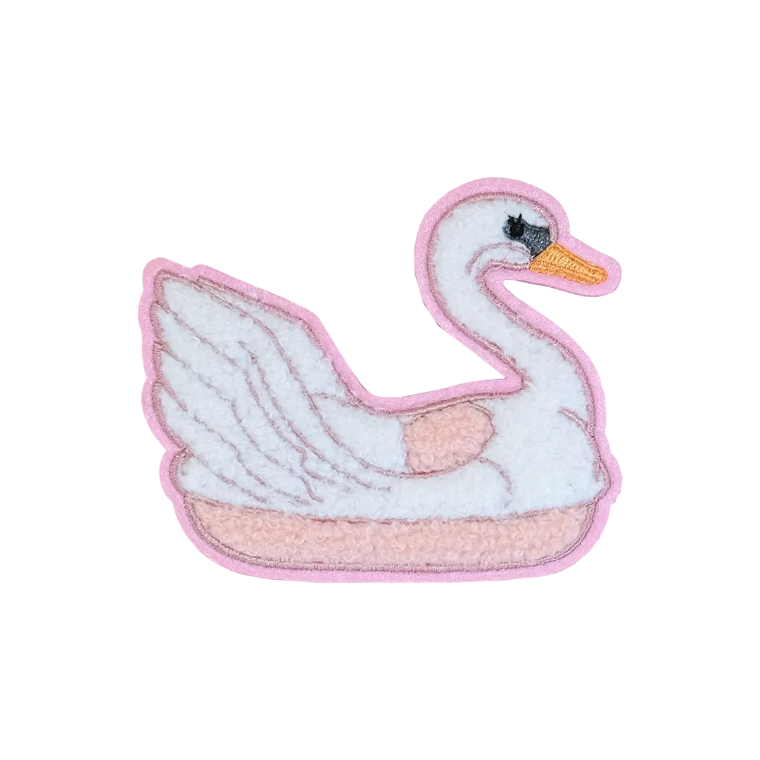 Swan Boat Pink Chenille Patch