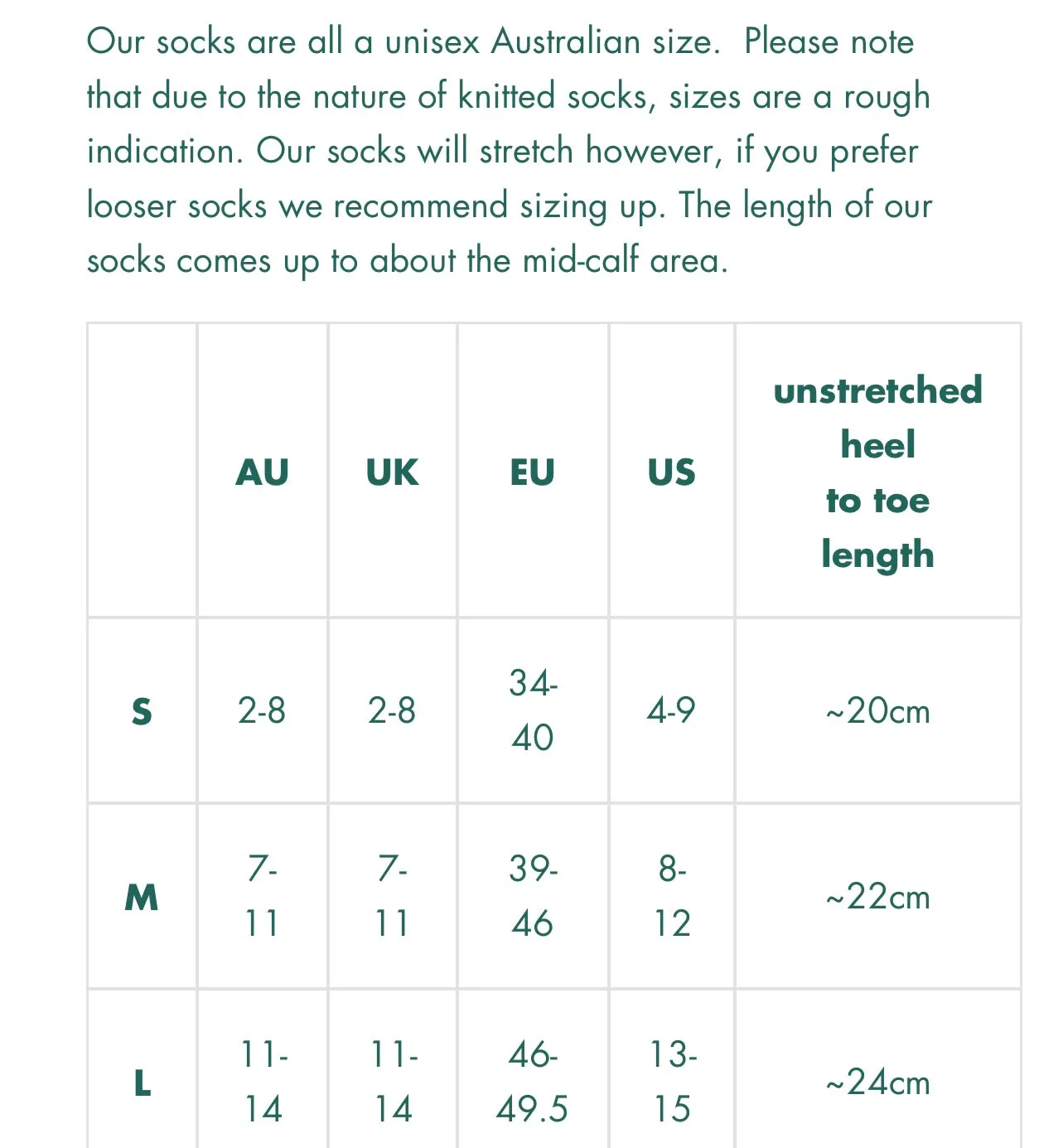 Tart - Australian Cotton Socks - Teal