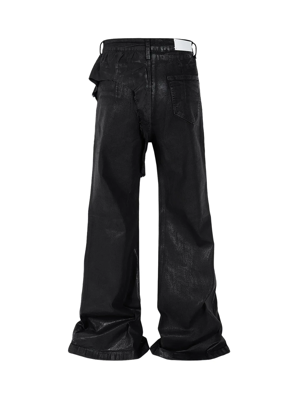 Thesupermade Black Wax Coated Flare Jeans