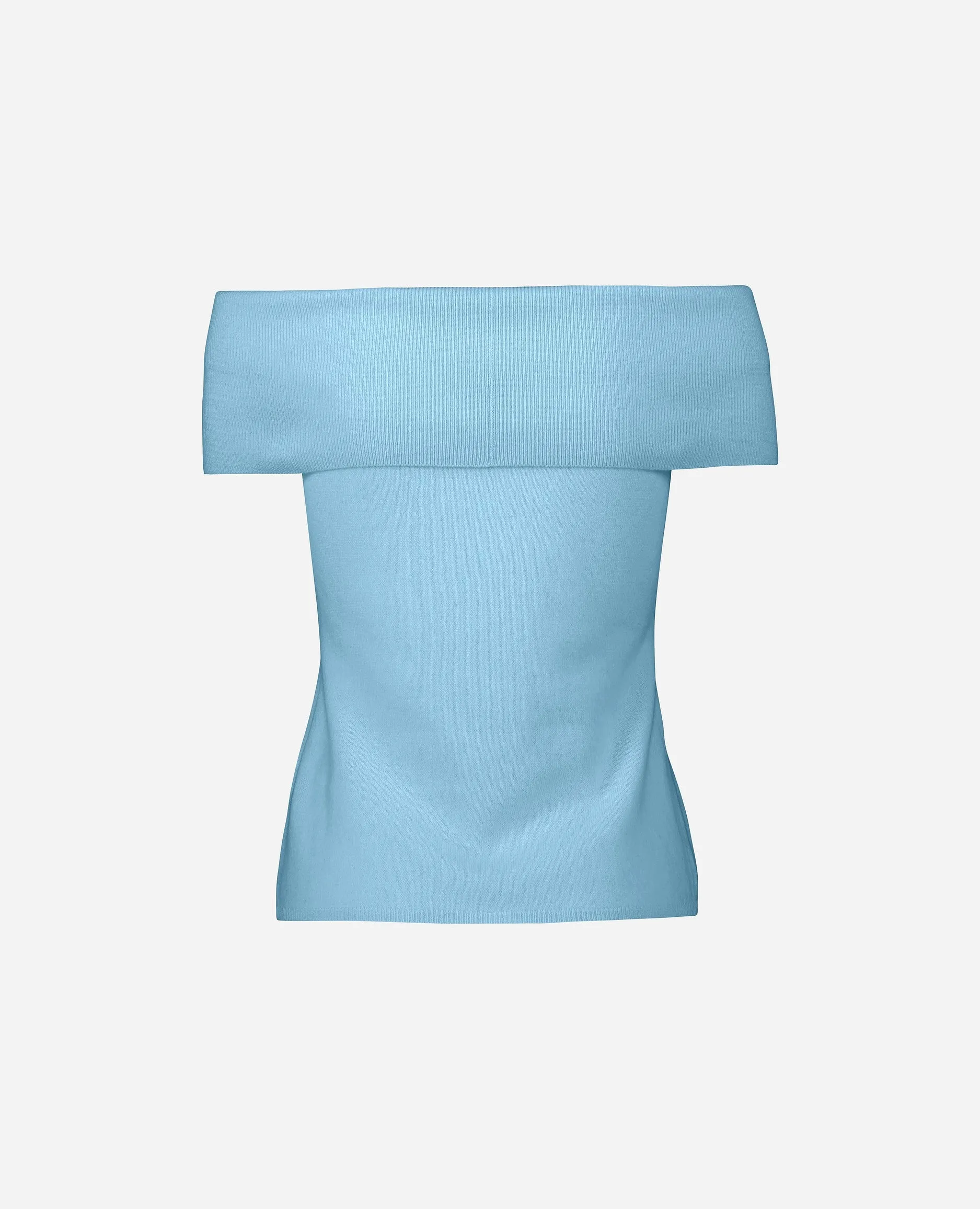 Top aus Cashmere-Mischung in Blau