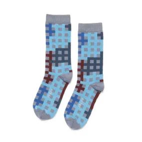 Trellis - Organic Cotton Crew Socks - Steel