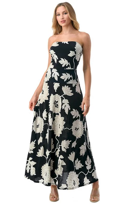 Tube Floral Maxi Dress