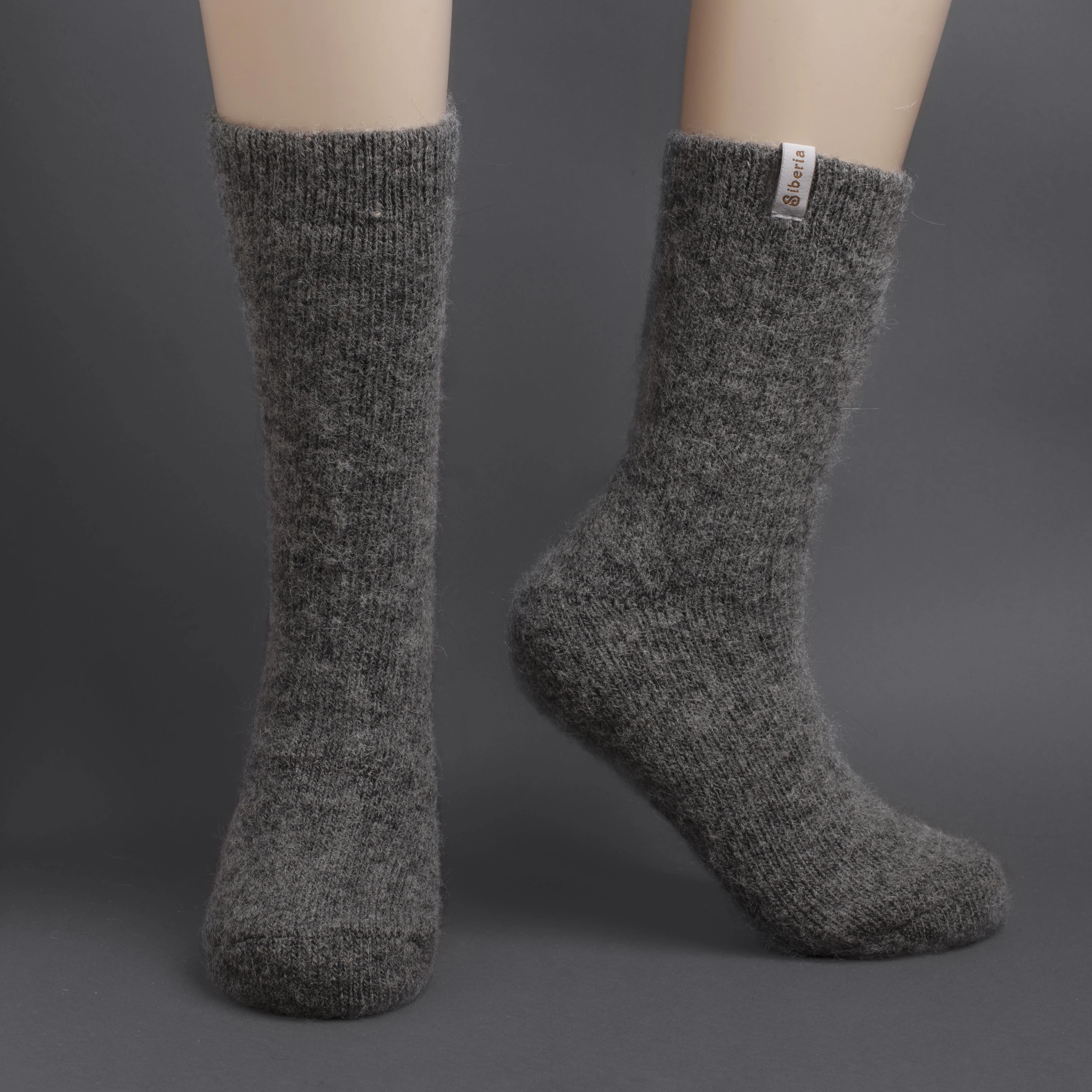 Unisex Simply Gray Merino Wool Crew Socks