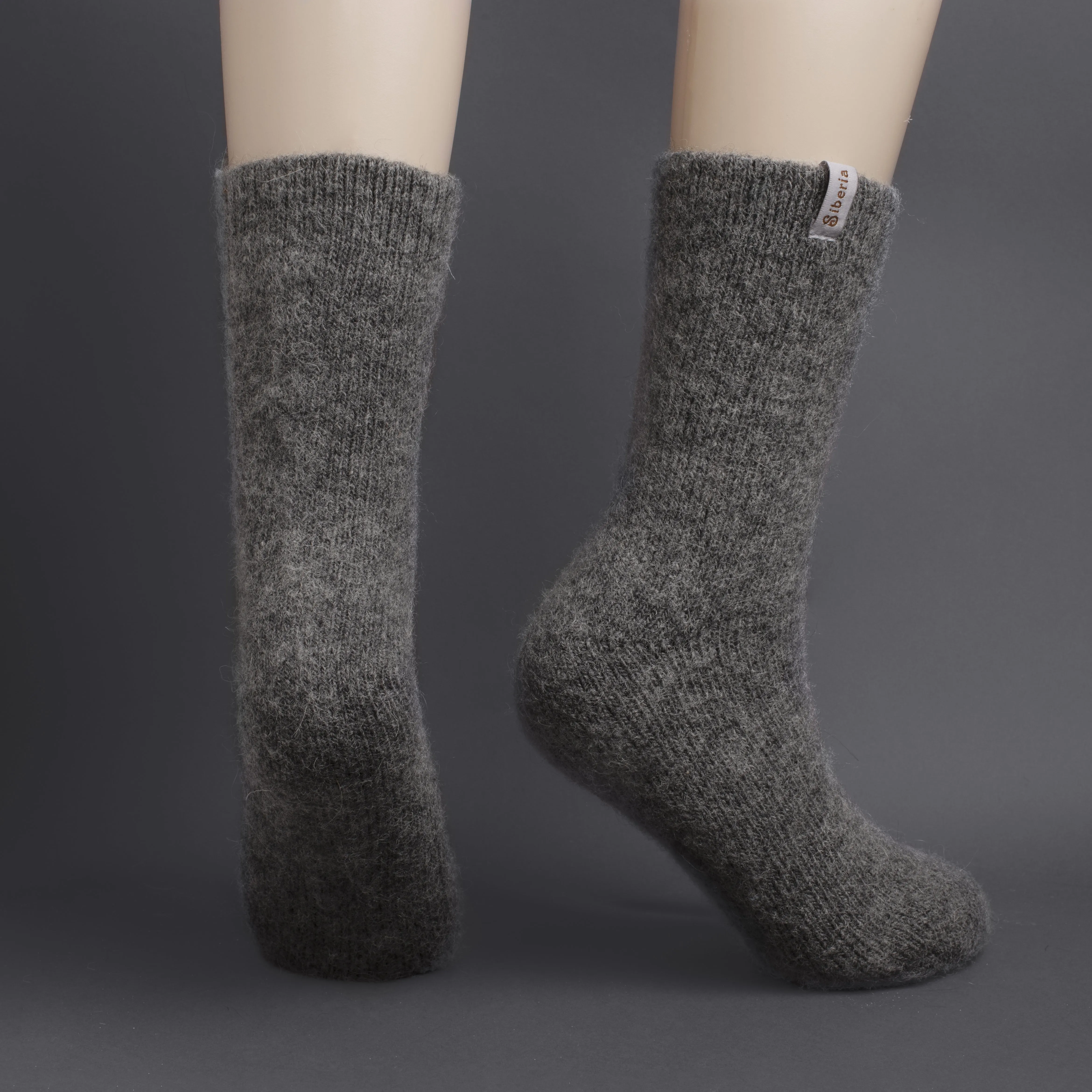 Unisex Simply Gray Merino Wool Crew Socks