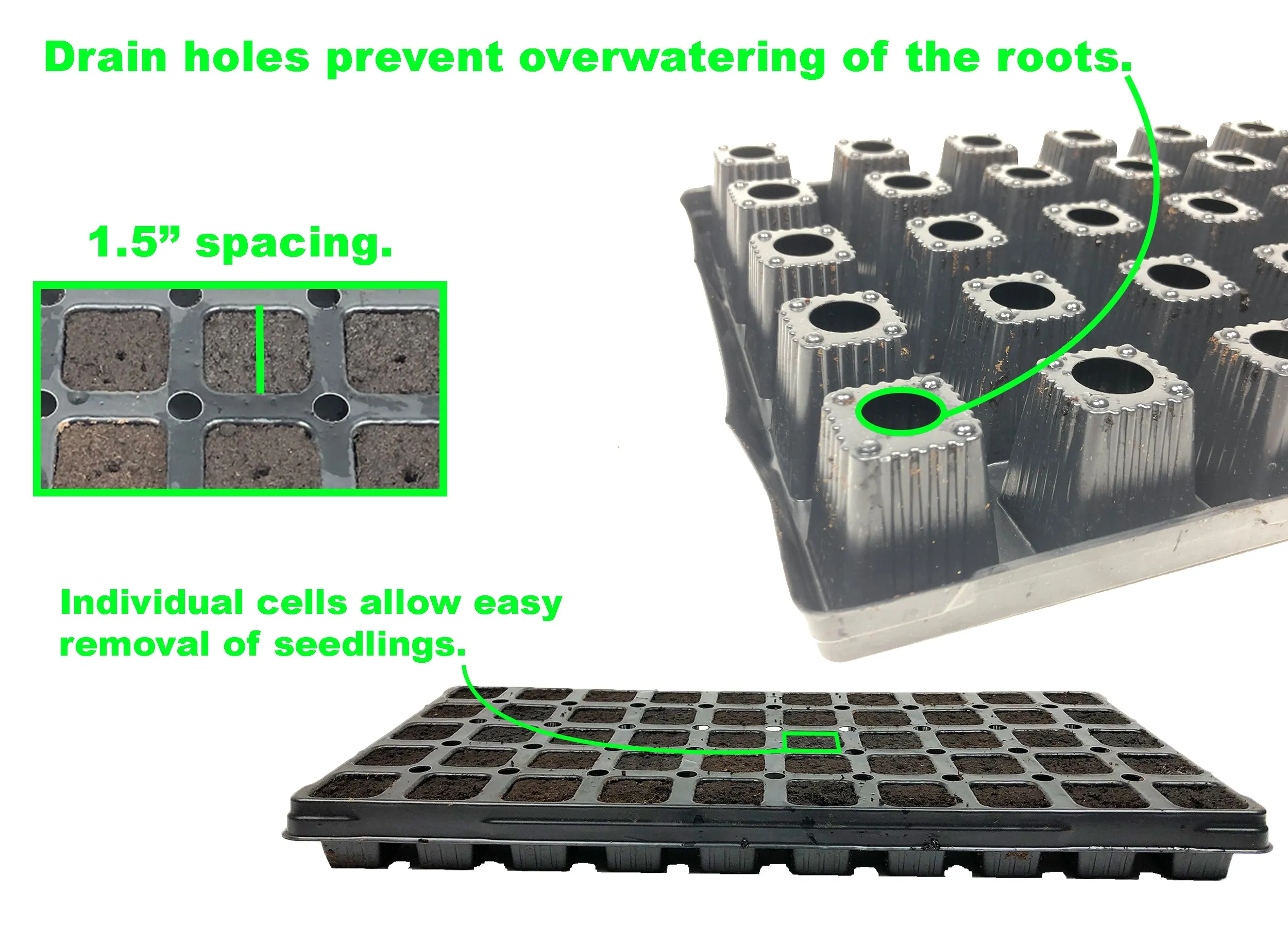 Viagrow 50-Site Pro Plug Seed Starter with Tray (Pack of 12)