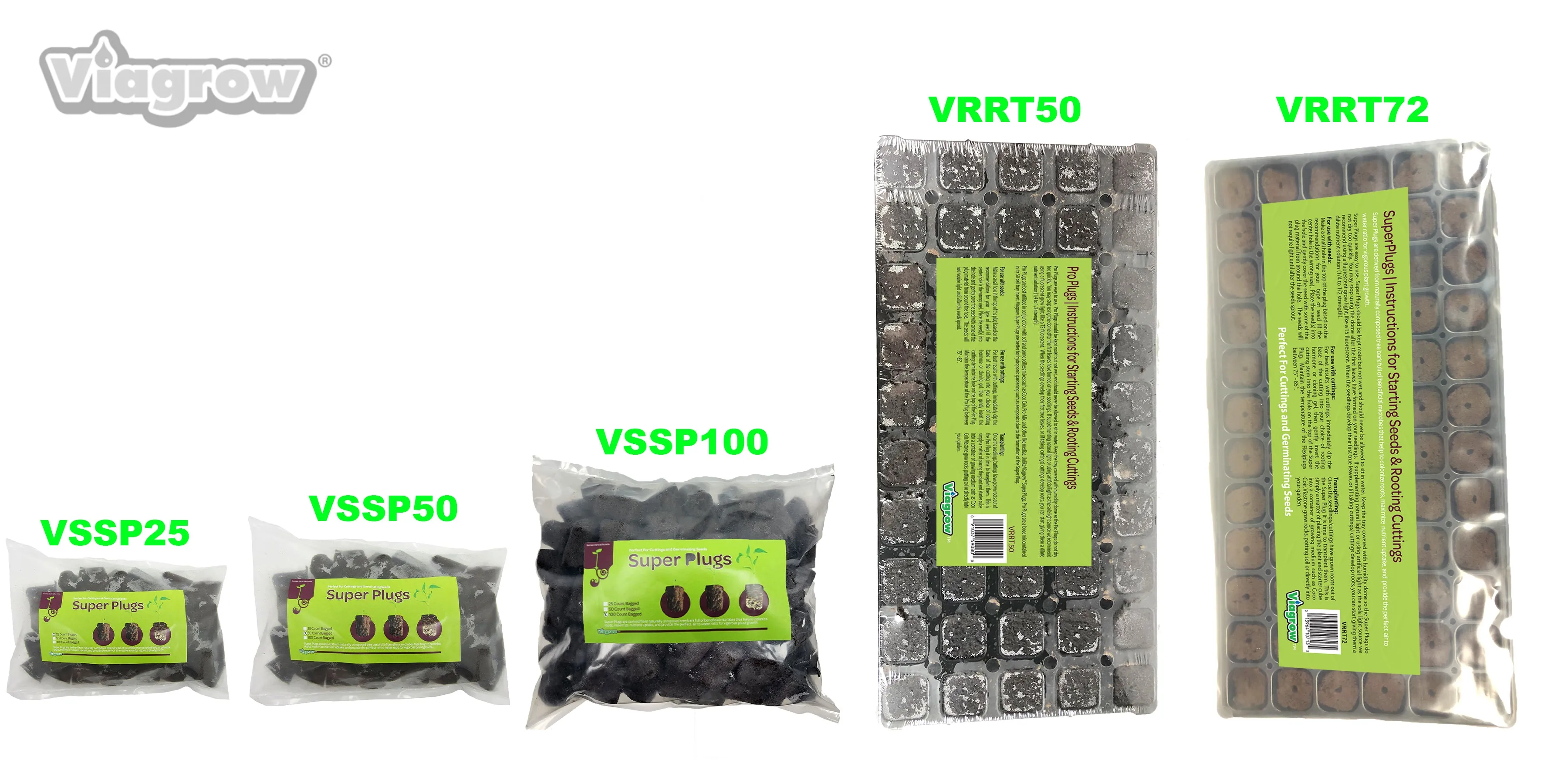 Viagrow 50-Site Pro Plug Seed Starter with Tray (Pack of 12)