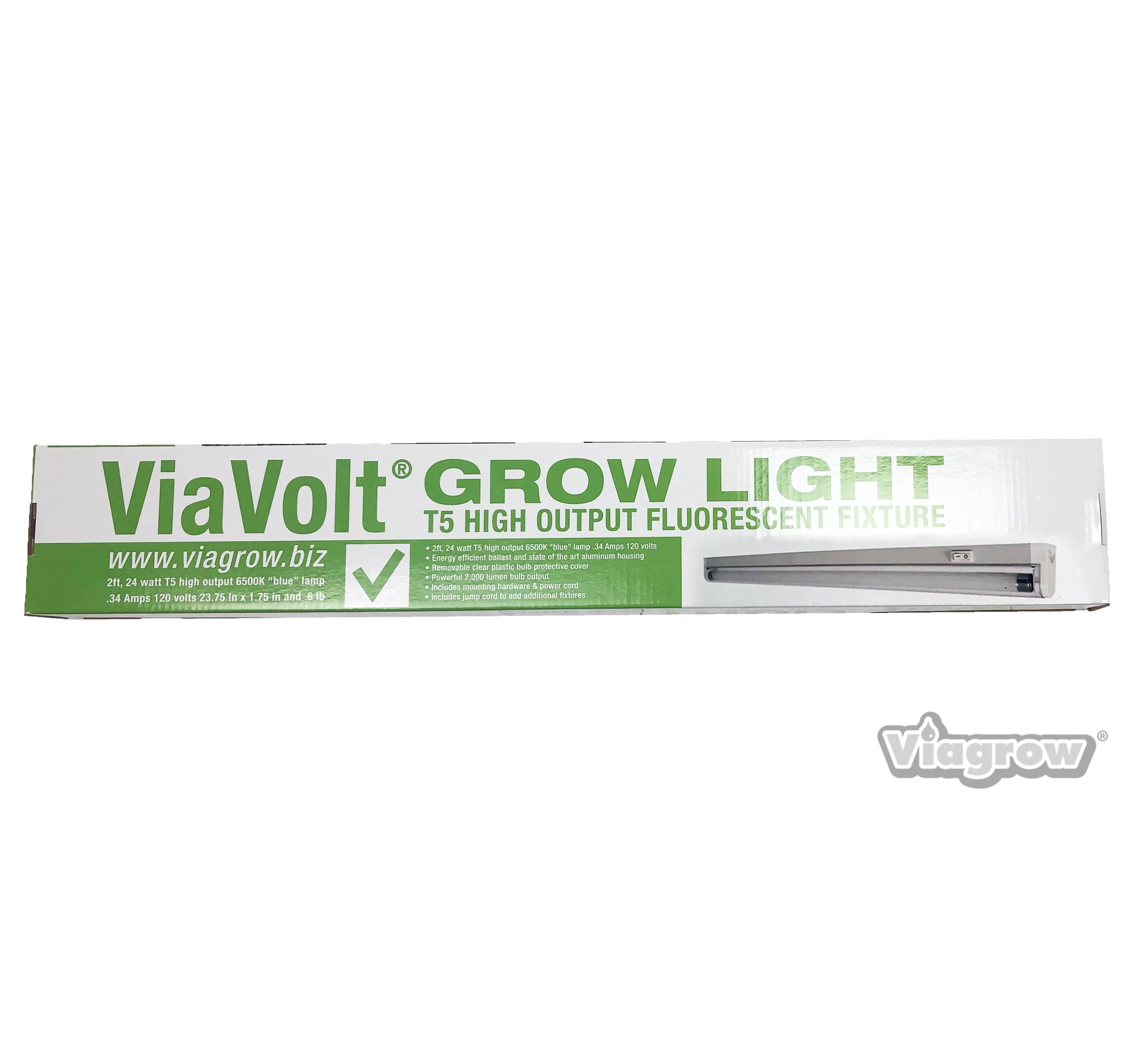 ViaVolt 2 FT. T5 High 1-Bulb Output Fluorescent Grow Light Fixture (EA)