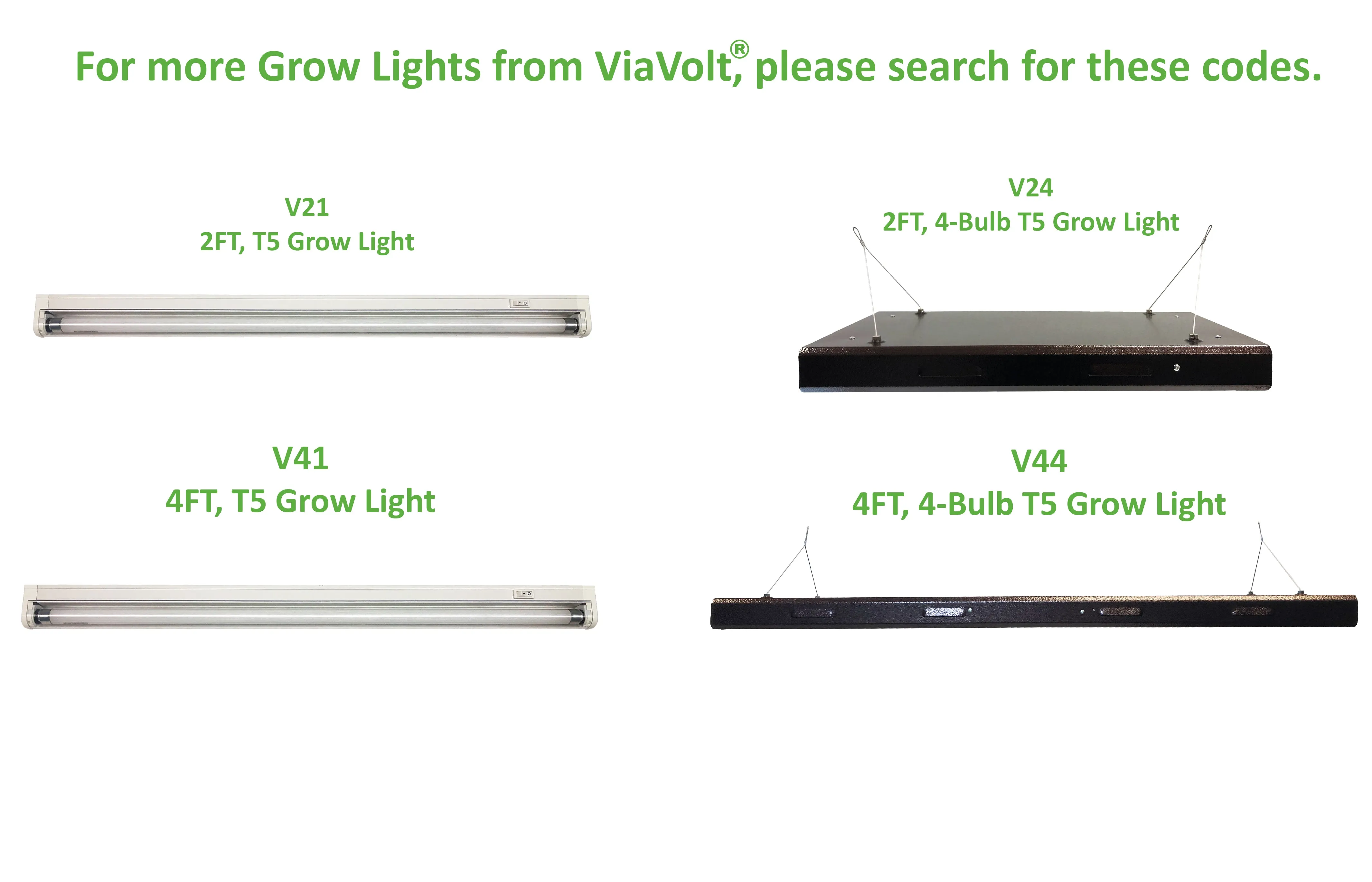 ViaVolt 2 FT. T5 High 1-Bulb Output Fluorescent Grow Light Fixture (EA)