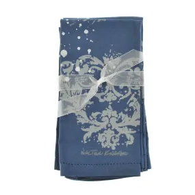 Walter Knabe Napkin Set Hand Printed Royal Garden Navy