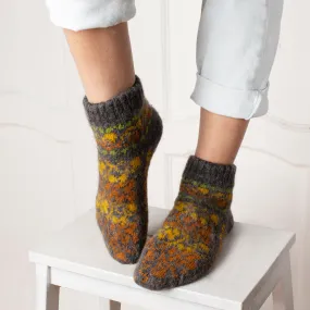 Women's Autumn Leaves Goat Wool Low-Cut Socks