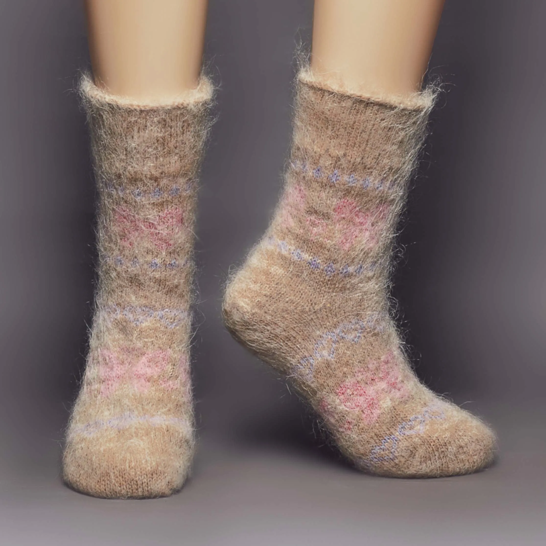 Women's Butterflies and Bows - Mini Goat Wool Crew Socks