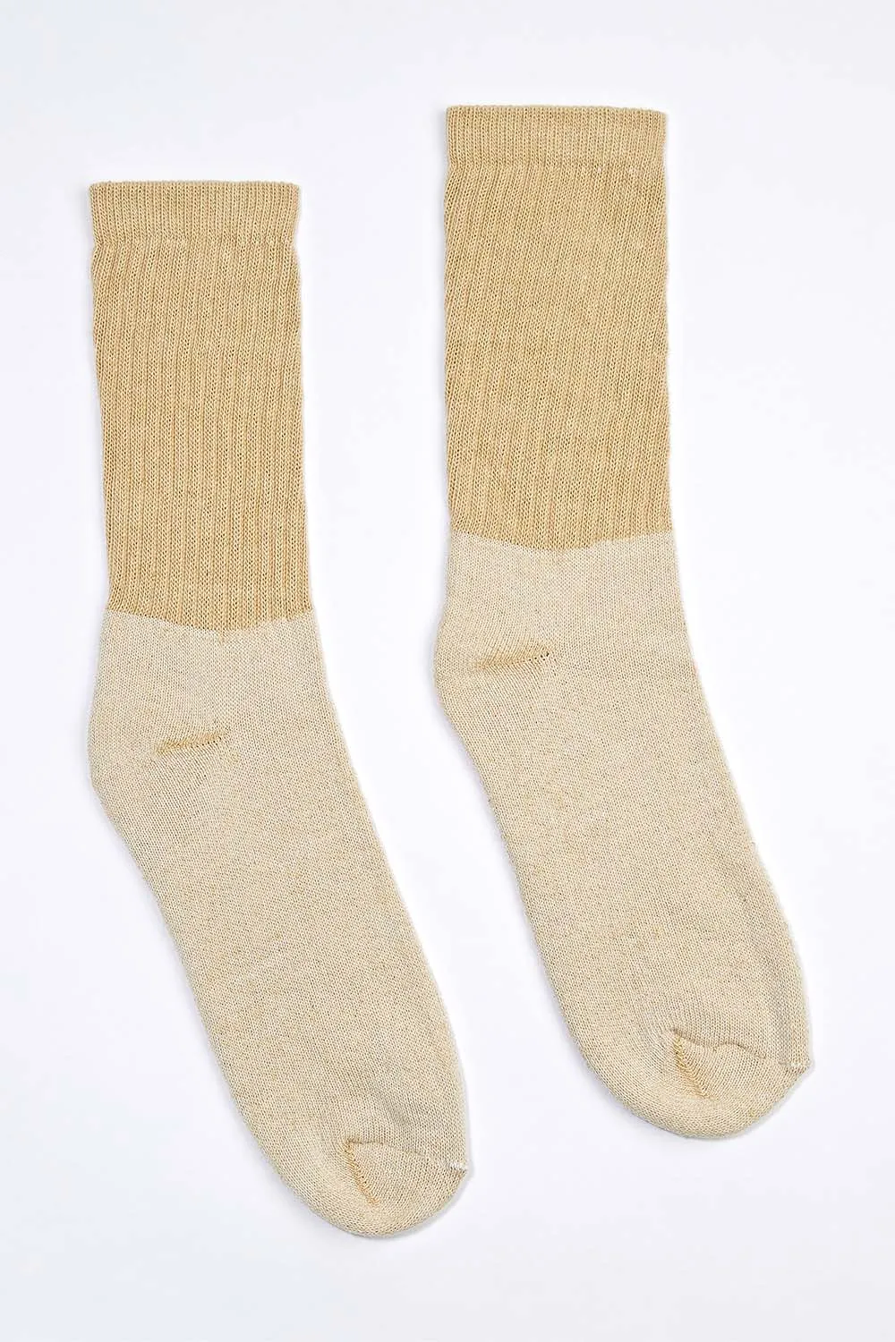 Women's Organic Cotton Socks Tan-Green Crew